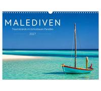Malediven - Traumstrände im türkisblauen Paradies (Wandkalender 2027 DIN A3 quer), CALVENDO Monatskalender: Erleben Sie die traumhafte Schönheit der ... Booten. Ein Kalender voller Fernweh, tropi