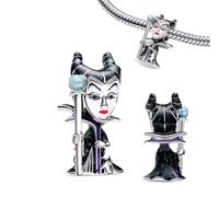 Malefica charm in argento Sterling 925, compatibile con ciondoli Pandora e molti altri bracciali con ciondoli.