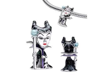 Malefica charm in argento Sterling 925, compatibile con ciondoli Pandora e molti altri bracciali con ciondoli.