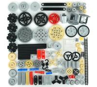 MALEKO - Set di ingranaggi e assi tecnici, più di 120 pezzi MOC per blocchi di costruzione auto, accessori - perni ruote, catena del cambio differenziale