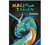 Ravensburger Malen nach Zahlen Drachen - 32 Motive abgestimmt auf Buntstiftsets mit 24 Farben (Stifte nicht enthalten) - Malbuch mit nummerierten Ausmalfeldern für fortgeschrittene Fans der Reihe