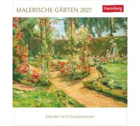 Malerische Gärten Postkartenkalender 2027 - Kalender mit 53 Kunstpostkarten: Farbenfrohe Motive von berühmten Künstlern für alle Garten- und Kunst-Liebhaber. Kleiner Kalender zum Aufstellen