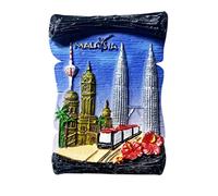 Malesia 3D Landmark - Calamite Frigorifero Magnete da Souvenir in Resina, Fatto a Mano, Collezione di Decorazioni per la Casa e la Cucina