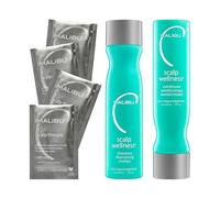 Malibu C Collezione Cuoio capello/Scalp Wellness (shampoo 266 ml + balsamo 266 ml + maschera Color Lock 4 x 5 g), 100% vegano