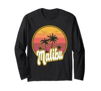 Malibu California Spiaggia retrò Tramonto Maglia a Manica