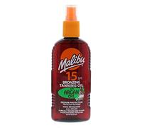 Malibu SPF 15 Bronzing Tanning oil con olio di argan, 200 ml