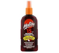 Malibu Bronzing Tanning Oil Coconut SPF15 olio abbronzante spray con olio di cocco 200 ml