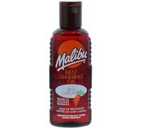 Malibu Sun Olio solare abbronzante veloce, resistente all'acqua con beta-carotene e fragranza tropicale di cocco, 100 ml, marrone
