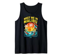 Malibu Surfer Meet Me in Malibu Retro Surfs Up da Uomo Canotta