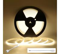 MALIIGAZA Striscia LED COB da 220 V, 3000 K, luce bianca calda, 10 m, IP67, impermeabile, 296 LED/m, senza driver, direttamente a 230 V, con spina europea, per interni ed esterni, dimmerabile, CRI>90