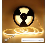 MALIIGAZA Striscia LED COB da 220 V, 3000 K, luce bianca calda, 10 m, IP67, impermeabile, 296 LED/m, senza driver, direttamente a 230 V, con spina europea, per interni ed esterni, dimmerabile, CRI>90