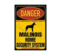 Malinois Belgian Mali Targa Danger Security System Targhetta per porta con cane