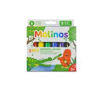 MALINOS 301036 Wax Crayon Magic 3-in-1 Pencils, Colouring Pencil, Wax Painter, W