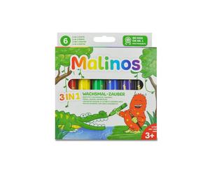 MALINOS 301036 Wax Crayon Magic 3-in-1 Pencils, Colouring Pencil, Wax Painter, W