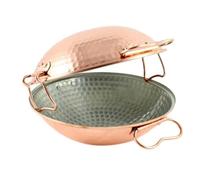 Mali's C20017 - Cataplana, Padella in rame martellato interno stagnato - Forno, tutti i fuochi, tranne induzione, Ø 24 cm