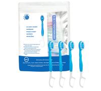 Malisseladi 5 in 1 mini spazzolini da denti disposti con dentifricio + filo interdentale + pick + raschietto della lingua | Dimensione del viaggio |