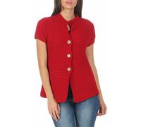 Malito 5060 - Gilet da donna a maniche lunghe con bottoni, Colore: rosso, 44 IT/48 IT