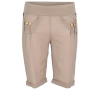 Malito - Bermuda da donna - tinta unita leggermente trasparente - Stile casual - Pantaloni in cotone per vacanze, spiaggia e tutti i giorni 1810, Fango, M