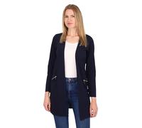 Malito - Blazer casual da donna a maniche lunghe - aperto elegante blazer elasticizzato - morbido & figurumspielend - Business Longblazer 6041, Blu scuro, XXL