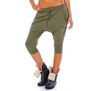 Malito Breve Baggy Pantaloni Harem Pantaloni alla Zuava Estate Yoga 20026 Donna Taglia Unica (Oliva)