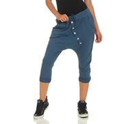 Malito Breve Pantaloni Boyfriend con Bottone 8015 Donna Taglia Unica (Color di Jeans)