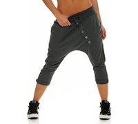 Malito Breve Pantaloni Boyfriend con Bottone 8015 Donna Taglia Unica (Grigio Scuro)