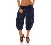Malito Breve Pantaloni della Tuta con Estivo Print Sweatpants Baggy 7182 Donna Taglia Unica (Blu Scuro)