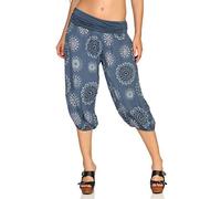 Malito Breve Pantaloni della Tuta con Estivo Print Sweatpants Baggy 7182 Donna Taglia Unica (Color di Jeans)