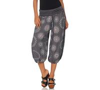 Malito Breve Pantaloni della Tuta con Estivo Print Sweatpants Baggy 7182 Donna Taglia Unica (Grigio Scuro)