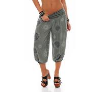 Malito Breve Pantaloni della Tuta con Estivo Print Sweatpants Baggy 7182 Donna Taglia Unica (Oliva)
