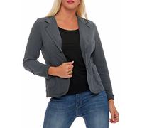 Malito Classico Blazer nella Base-Look Giacca Camicetta Elegante Ufficio 1651 Donna (XL, Grigio Scuro)