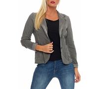 Malito Donna Classico Blazer Basic-Look Giacca 1652 (XL, Grigio Scuro)