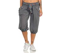 Malito Donna Pantaloni con Cintura Aladin Pantaloni Breve Yoga 3416 (Grigio Scuro)