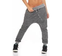 Malito Donna Pantaloni Sweatpants Baggy Chiusura con Bottoni 7398 (Grigio)