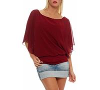 Malito Elegante Camicetta Tunica Top Longsleeve Oversize 6296 Donna Taglia Unica (bordó)