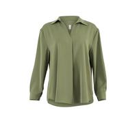 malito more than fashion Camicetta da donna, classica, a maniche lunghe, con scollo a V, elegante, in tinta unita, oversize, per ufficio e uso quotidiano, 2300 (taglia S-XL), oliva, 42/48 EU