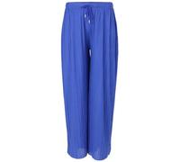 malito more than fashion Pantaloni da donna plissettati, morbidi e fluenti, in chiffon, lunghi estivi, alla moda, 883, Blu, L-XL