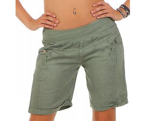 Malito Pantaloncini da Tessuto di Lino Pantaloni Hotpants 3001 Donna