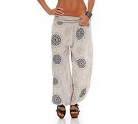 Malito Pantaloni alla déstate Disegno Yoga Boyfriend Pump Baggy 7181 Donna Taglia Unica (Beige)
