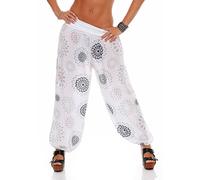 Malito Pantaloni alla déstate Disegno Yoga Boyfriend Pump Baggy 7181 Donna Taglia Unica (Bianco)