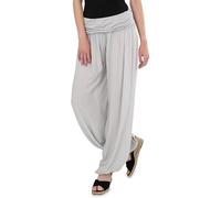 Malito - Pantaloni da donna harem in cotone - Pantaloni estivi leggeri e sottili per danza & rilassamento - Aladin 1482 (taglia XS-XL), grigio chiaro, 40-48