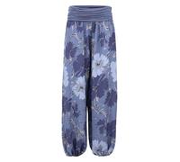 Malito - Pantaloni harem da donna con stampa floreale floreale, traspiranti, sottili, per il tempo libero, pantaloni Aladin delicati sulla pelle, 1485 (XS-XL), blu jeans, 40-48