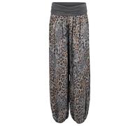 Malito - Pantaloni harem da donna con stampa Leo, ariosi e leggeri, da spiaggia, sottili, estivi, per il tempo libero, Aladin, 1484 (XS-XL), grigio scuro, 40-48