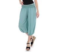 Malito - Pantaloni harem da donna - Pantaloni in cotone - Pantaloni corti in tessuto per l'estate - Pantaloni Capri per danza, Chill & Yoga - Pantaloni lunghi al ginocchio 1483 (taglia XS-XL), giada,