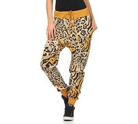 Malito Pantaloni Leo-Design Boyfriend Twist Aladin Sbuffo Pantaloni Pump Baggy Yoga Avvolgere 3344 Donna Taglia Unica (Giallo)