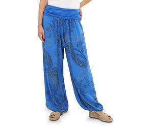 Malito Più di Moda 7185 - Pantaloni Aladin Donna con Stampa, Pantaloni Harem per la Danza, Blu, 40-48