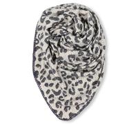 malito - Sciarpa triangolare morbida da donna, tinta unita e stampa leopardata, lunga e soffice, XXL, S601, Leo Grigio, Taglia unica