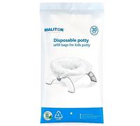 Maliton 30 sacchetti usa e getta per vasino con cuscinetto assorbente per viaggi, auto, universali, adatti per la maggior parte delle sedie e del sedile del water, portatili, igienici e pratici