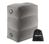 Maliton Poggiapiedi, poggiapiedi gonfiabile per aereo, cuscino da viaggio per bambini, altezza regolabile, poggiagambe per auto, treno, ufficio, pieghevole e portatile da viaggio (Grigio, 1 pezzo)