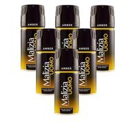 Malizia Uomo Profumo d’Intesa Deodorante Spray 150 ml - Eau de Toilette Maschile, Fragranza Intensa e Duratura, Freschezza per Tutto il Giorno (Amber 6 Unità)